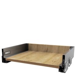 Sertar metalic Thin Line cu glisiera sincron extragere totala cu amortizare H88 L400, gri