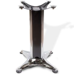 Picior masa central Ivo din otel cu baza 4 brate pentru masa de sticla H720, crom/negru