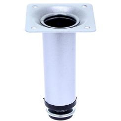 Picior sofa Ambutis rotund reglabil cu flansa ambutisata din otel H80xD30, satinat