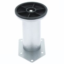 Picior sofa Leto rotund reglabil din otel H100xD42, satinat