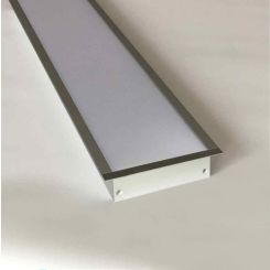Corp pentru iluminat din profil aluminiu, cu capac din PVC, L~2m, pentru benzi LED cu latime 15 mm (nu include banda LED)