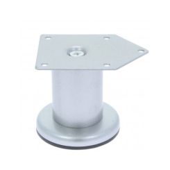 Picior sofa Leto rotund reglabil din otel H70xD42, satinat (4 buc)