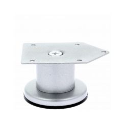 Picior sofa Leto rotund reglabil din otel H50xD42, satinat (4 buc)