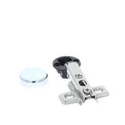 Balama HDD aplicata 95 grade pentru usi sticla cu capac rotund crom (4 buc)