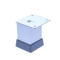 Picior patrat Uberto reglabil din aluminiu H60x40x40, satinat (4 buc)
