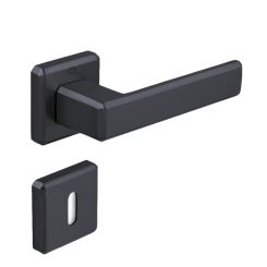 Maner de usa CEBI CARLI gri metal mat cu rozeta patrata pentru baie