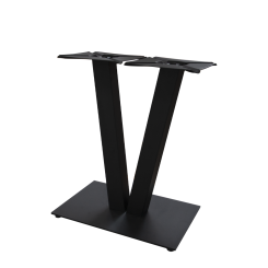 Picior central Victory din otel cu baza dreptunghiulara H720x80x80, negru