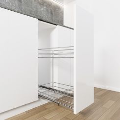 Cos Jolly Konig reglaj 3D 240x470, culisare jos cu glisiera SINCRON, extragere totala, corp de 300 mm, crom