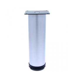 Picior sofa Strato rotund reglabil din otel H150xD60, satinat (4 buc)