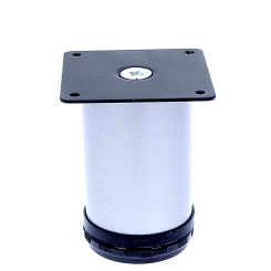 Picior sofa Strato rotund reglabil din otel H75xD60, satinat (4 buc)