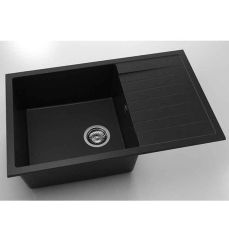 Chiuveta cu blat dreapta/stanga Fat Avangard 80 x 49 cm, black metallic 1008