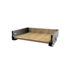 Sertar metalic Thin Line cu glisiera sincron extragere totala cu amortizare H171 L500, gri