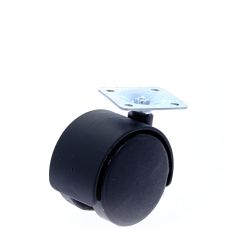 Rotila din plastic negru D40 cu flansa metalica, 20 kg