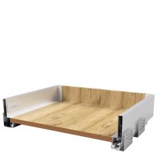 Sertar metalic Thin Line cu glisiera sincron extragere totala cu amortizare H171 L400, alb