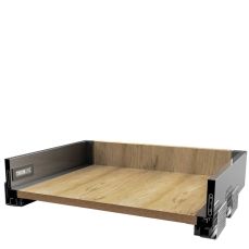 Sertar metalic Thin Line cu glisiera sincron extragere totala cu amortizare H171 L400, gri