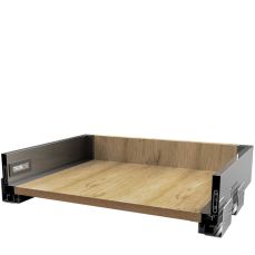 Sertar metalic Thin Line cu glisiera sincron extragere totala cu amortizare H171 L350, gri