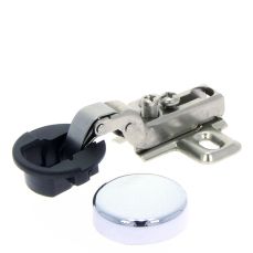 Balama HDD semiaplicata 95 grade pentru usi sticla cu capac rotund crom