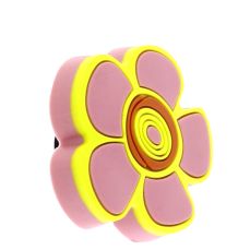 Buton floare roz din plastic flexibil