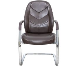 Scaun sedinte R9302 din piele maro, spatar standard