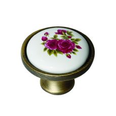 Buton din zamac cu ceramica Dolf 38262.02, antic