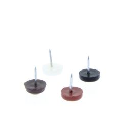 Alunecator din plastic rotund cu fixare cui, negru (50 buc)