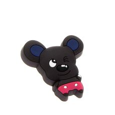 Buton mouse antracit din plastic flexibil 38772 (2 buc)