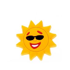 Buton soare galben din plastic flexibil (2 buc)