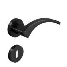Maner de usa CEBI LENA negru mat cu rozeta rotunda pentru cilindru