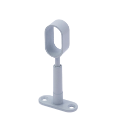 Suport intermediar reglabil cu tija pentru bara ovala, alb