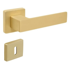 Maner de usa CEBI CUBE auriu mat cu rozeta patrata pentru baie