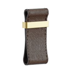 Maner din piele Tosca 032 mm, maro cu ornament auriu