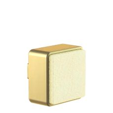 Buton din zamac Terra, auriu cu piele bej