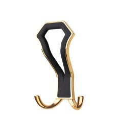 Cuier Index din metal auriu cu ornament plastic negru