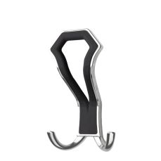 Cuier Index din metal crom cu ornament plastic negru