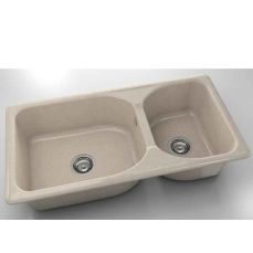 Chiuveta cu doua cuve Fat Classic 95 x 49 cm, peach freeze 800