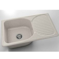 Chiuveta cu blat dreapta/stanga Fat Classic 80 x 49 cm, silver stone 211